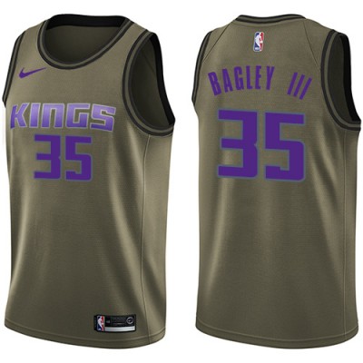 Nike Sacramento Kings #35 Marvin Bagley III Green Youth NBA Swingman Salute to Service Jersey